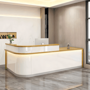 Laminate Reception Desk with Filing Cabinet - L160 x W60 x H100 CM
