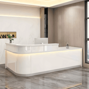 Laminate Reception Desk with Filing Cabinet - L180 x W60 x H100 CM