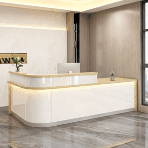 Laminate Reception Desk with Filing Cabinet - L280 x W60 x H100 CM