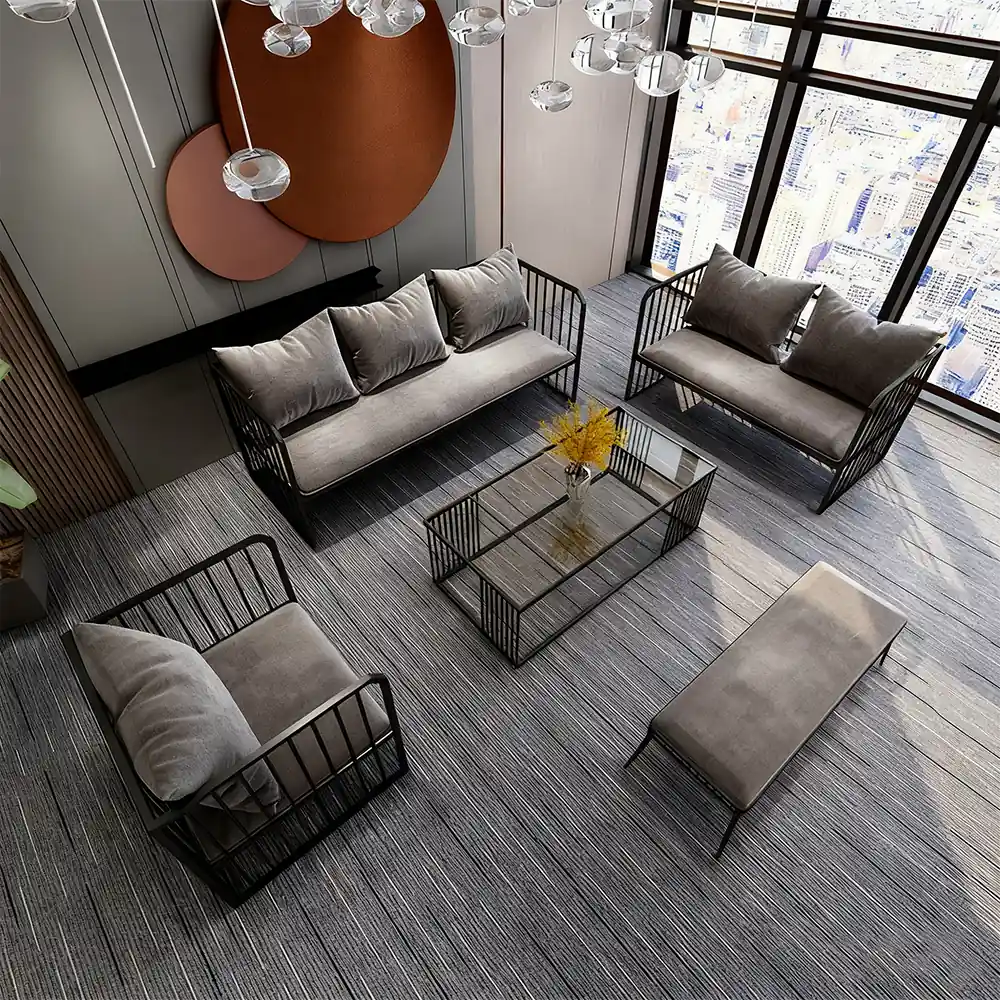 Leisure Industrial Iron Sofa - Gray