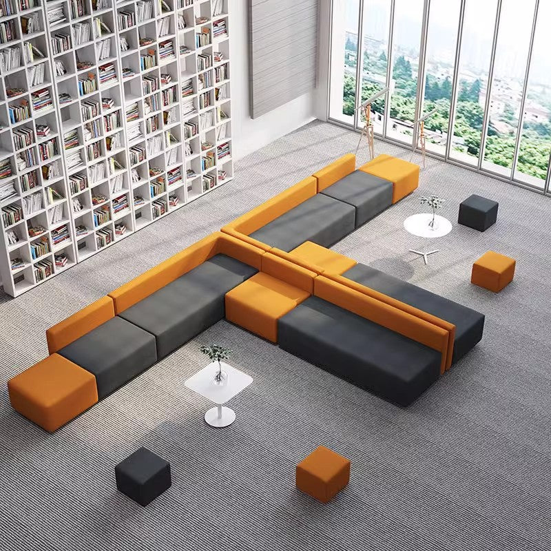 Creative Color Blocked Adjustable Corner Office Sofa