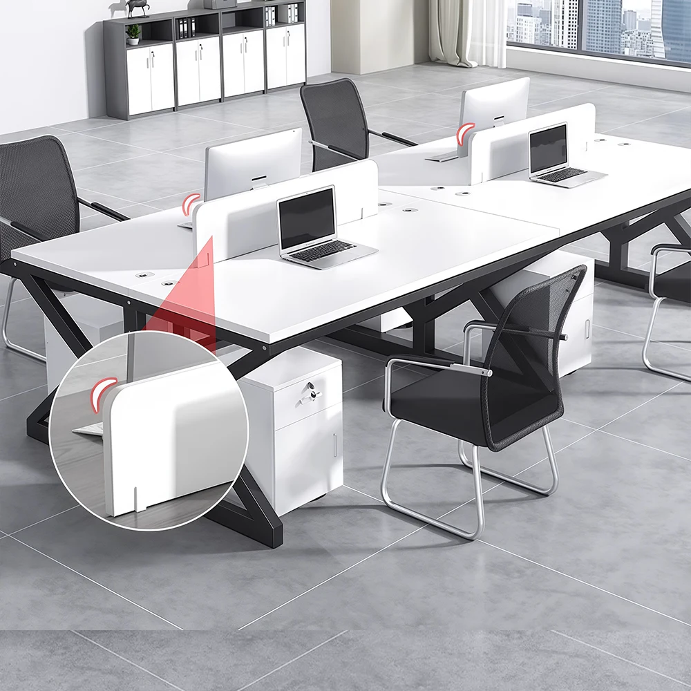 Minimalist Computer Desk with Screen Divider Minimalist Computer Desk with Screen Divider