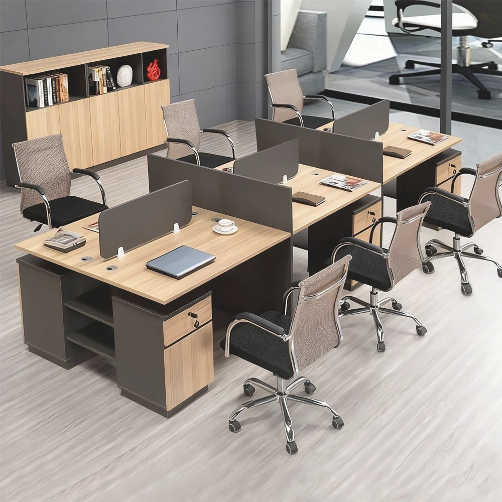 Minimalist Modern Desk with Slat Screen - Maoters Minimalist Modern Desk with Slat Screen - Maoters