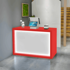 Minimalist Small Synthetic Panel Reception Desk - L180 x W50 x H90 CM