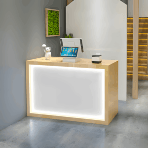 Minimalist Small Synthetic Panel Reception Desk - L160 x W50 x H90 CM