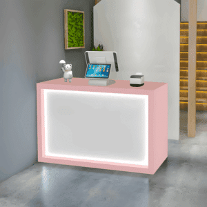 Minimalist Small Synthetic Panel Reception Desk - L180 x W50 x H90 CM