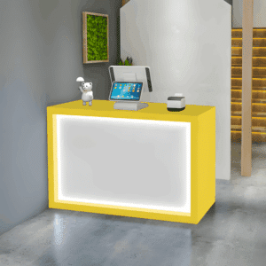 Minimalist Small Synthetic Panel Reception Desk - L240 x W50 x H90 CM