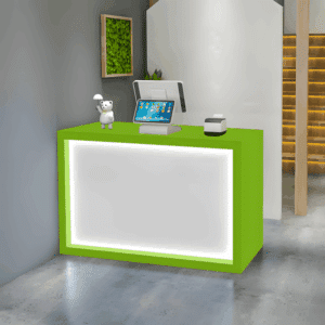 Minimalist Small Synthetic Panel Reception Desk - L240 x W50 x H90 CM