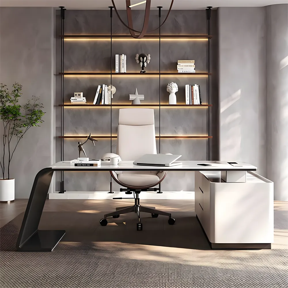 Modern Corner Executive Desk - Italian Rock Board Modern Corner Executive Desk - Italian Rock Board