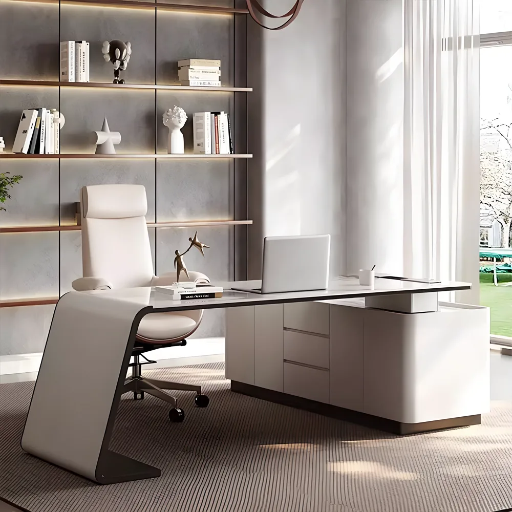 Modern Corner Executive Desk - Italian Rock Board Modern Corner Executive Desk - Italian Rock Board