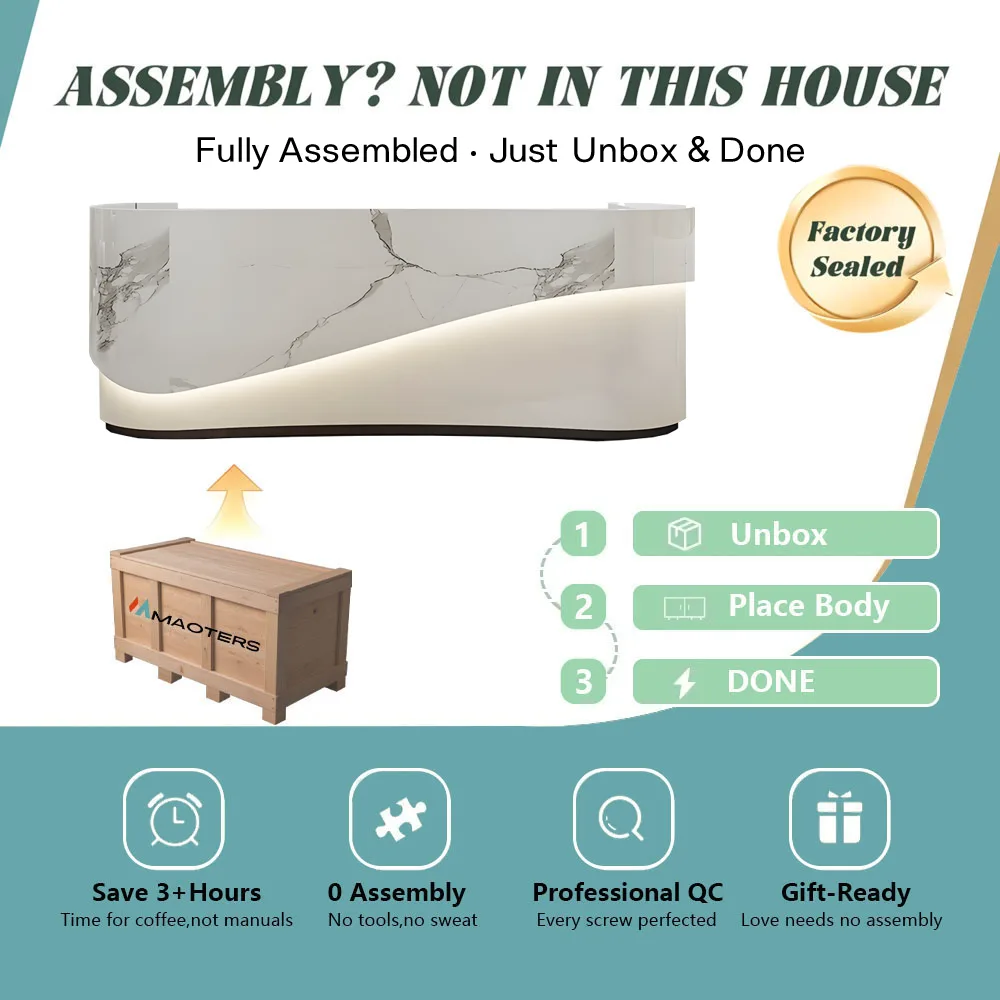 Modern Curved Front Desk Reception Desk Cashier Desk Modern Curved Front Desk Reception Desk Cashier Desk