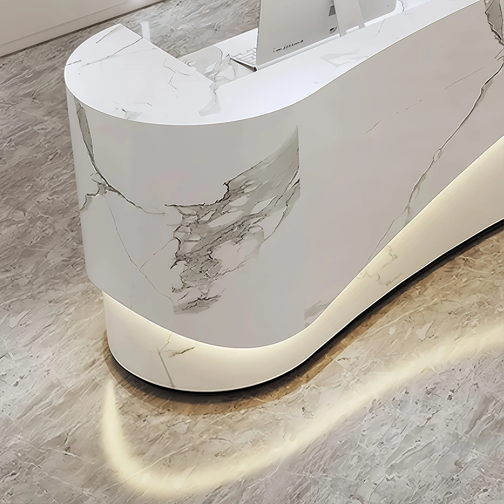 Modern Curved Front Desk Reception Desk Cashier Desk Modern Curved Front Desk Reception Desk Cashier Desk