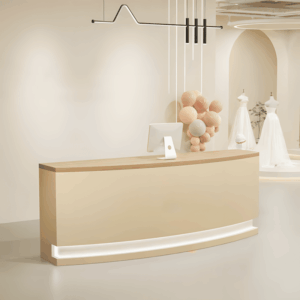 Modern Light Reception Desk - L140 x W60 x H100 CM