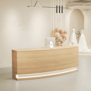 Modern Light Reception Desk - L200 x W60 x H100 CM