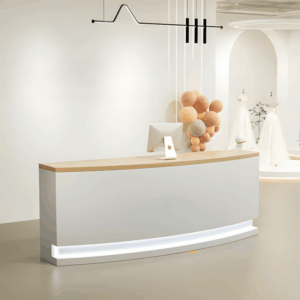 Modern Light Reception Desk - L180 x W60 x H100 CM