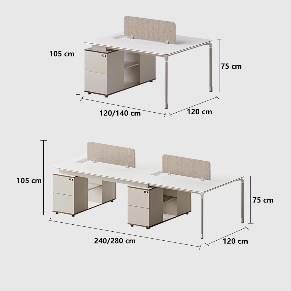 Modern Minimalist Staff Desk with Lock & Partition Modern Minimalist Staff Desk with Lock & Partition