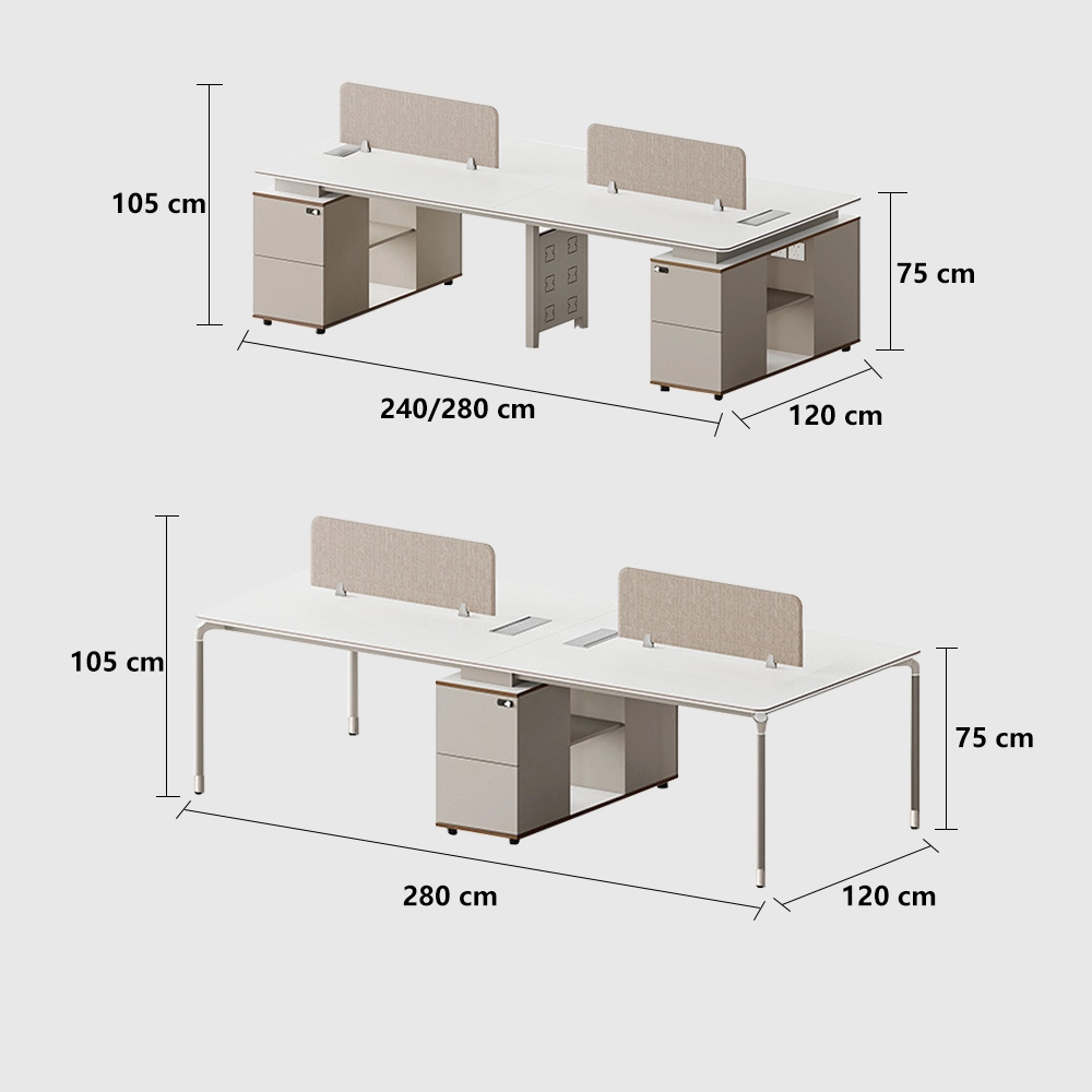 Modern Minimalist Staff Desk with Lock & Partition Modern Minimalist Staff Desk with Lock & Partition