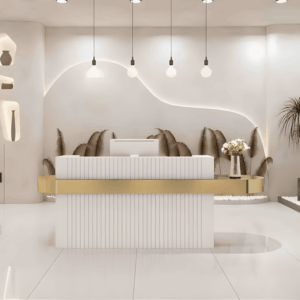 Modern Reception Desk - Boutique & Salon Counter - L240 x W60 x H100 CM