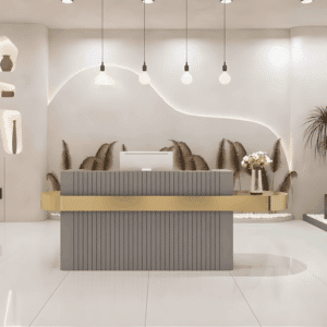 Modern Reception Desk - Boutique & Salon Counter - L240 x W60 x H100 CM