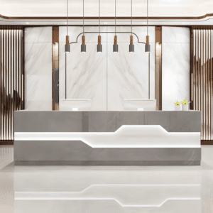 Modern Reception Desk - Office Cashier Counter - L180 X W60 X H100 CM