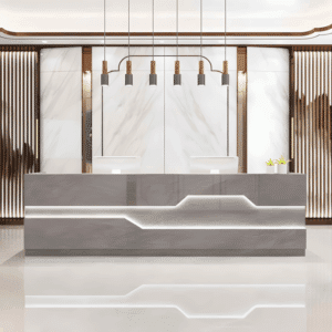 Modern Reception Desk - Office Cashier Counter - L220 X W60 X H100 CM
