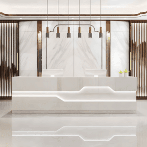 Modern Reception Desk - Office Cashier Counter - L260 X W60 X H100 CM
