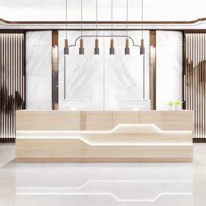 Modern Reception Desk - Office Cashier Counter - L340 X W60 X H100 CM