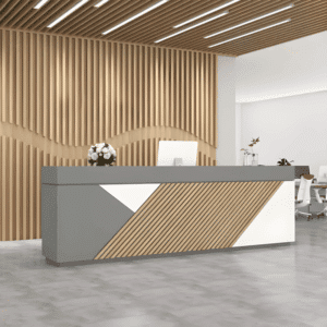 Modern Reception Desk with Cashier Counter - L280 X W60 X H100 CM