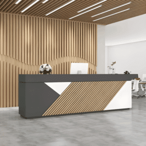 Modern Reception Desk with Cashier Counter - L240 X W60 X H100 CM