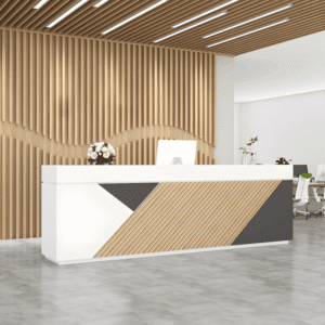 Modern Reception Desk with Cashier Counter - L130 X W60 X H100 CM