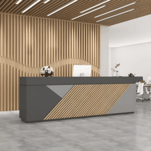 Modern Reception Desk with Cashier Counter - L300 X W60 X H100 CM