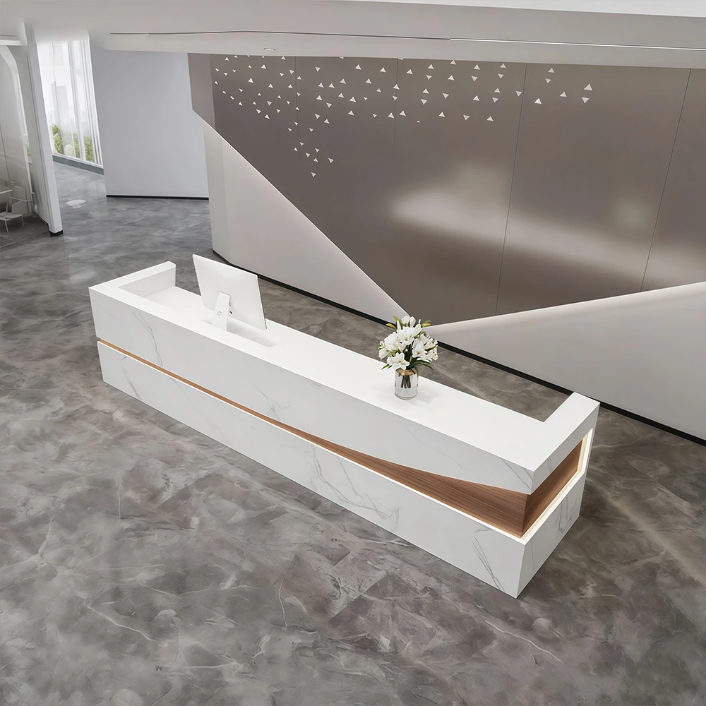 Modern Simple Reception Desk - Sleek Lacquer Finish Modern Simple Reception Desk - Sleek Lacquer Finish