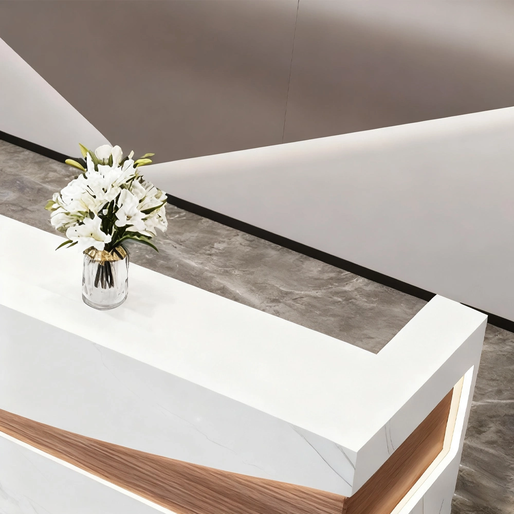 Modern Simple Reception Desk - Sleek Lacquer Finish Modern Simple Reception Desk - Sleek Lacquer Finish