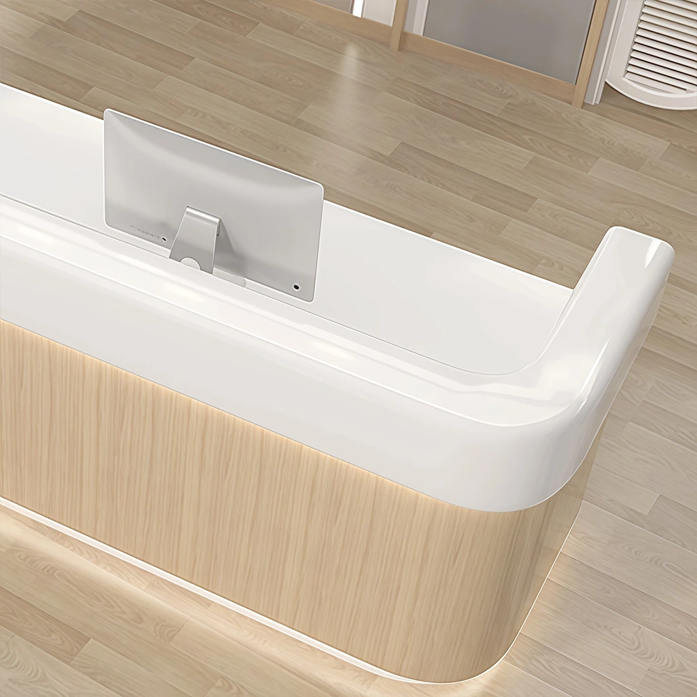 Modern Simple Wood Grain Reception Desk - Maoters Modern Simple Wood Grain Reception Desk - Maoters