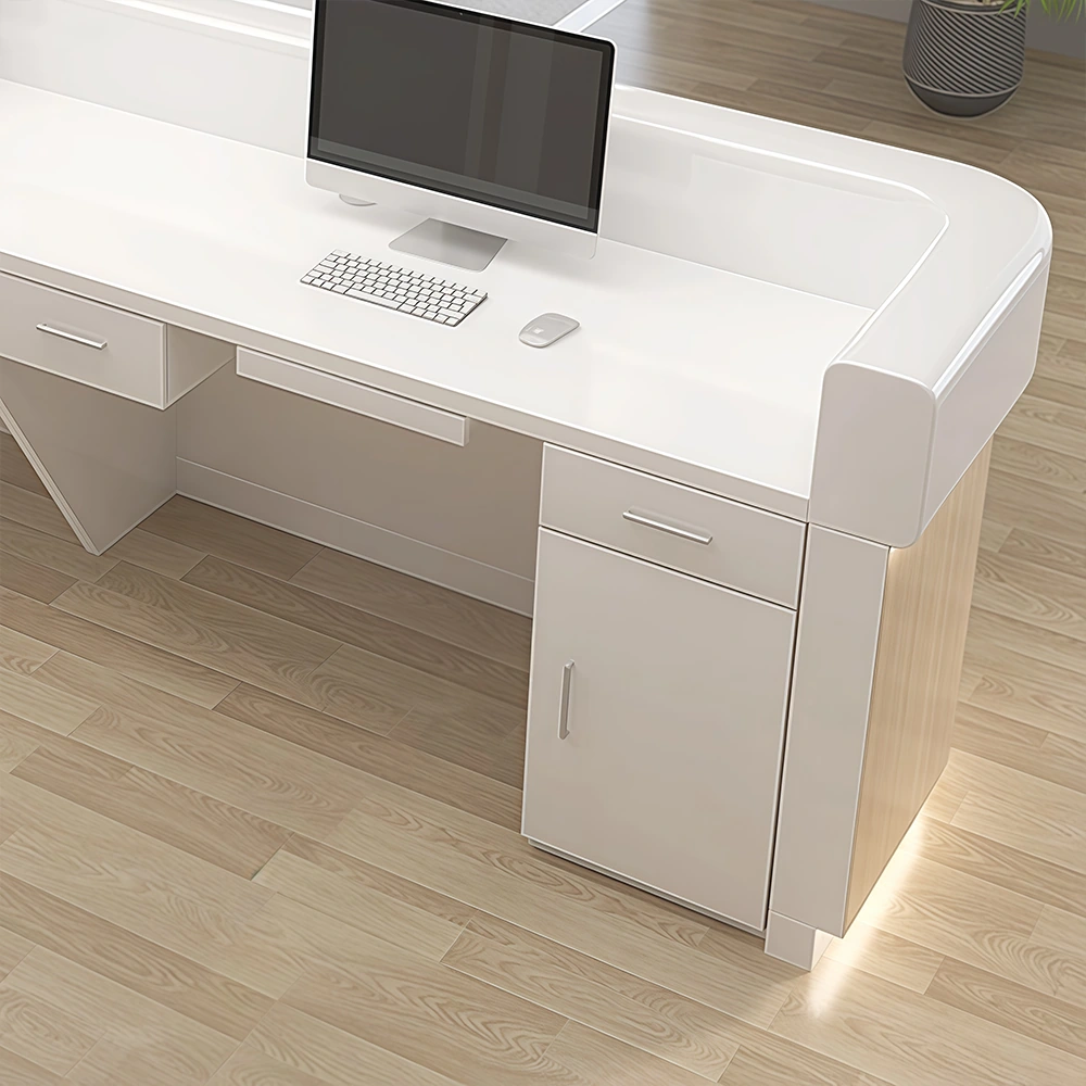 Modern Simple Wood Grain Reception Desk - Maoters Modern Simple Wood Grain Reception Desk - Maoters