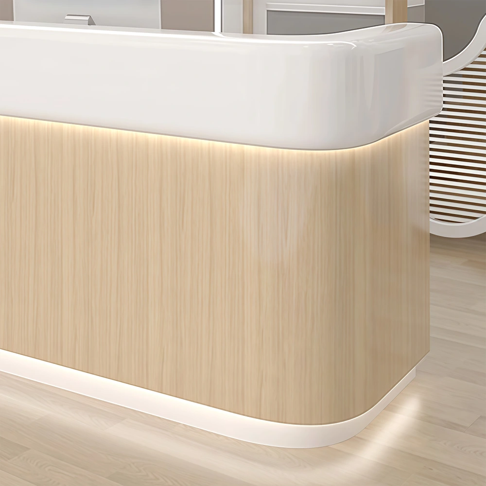 Modern Simple Wood Grain Reception Desk - Maoters Modern Simple Wood Grain Reception Desk - Maoters