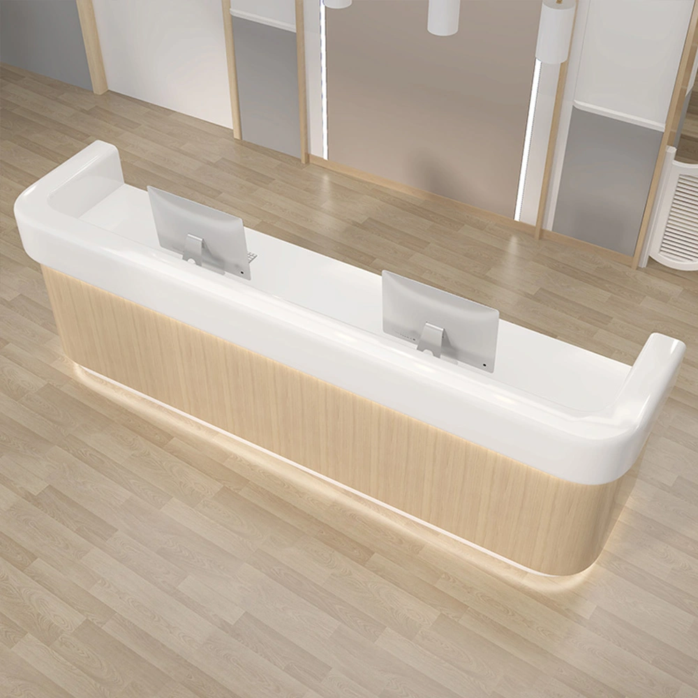 Modern Simple Wood Grain Reception Desk - Maoters Modern Simple Wood Grain Reception Desk - Maoters