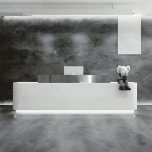 Modern Stainless Steel Front Desk - Sleek & Sturdy - L160 X W60 X H100 CM