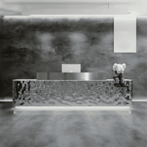 Modern Stainless Steel Front Desk - Sleek & Sturdy - L79 X W60 X H100 CM