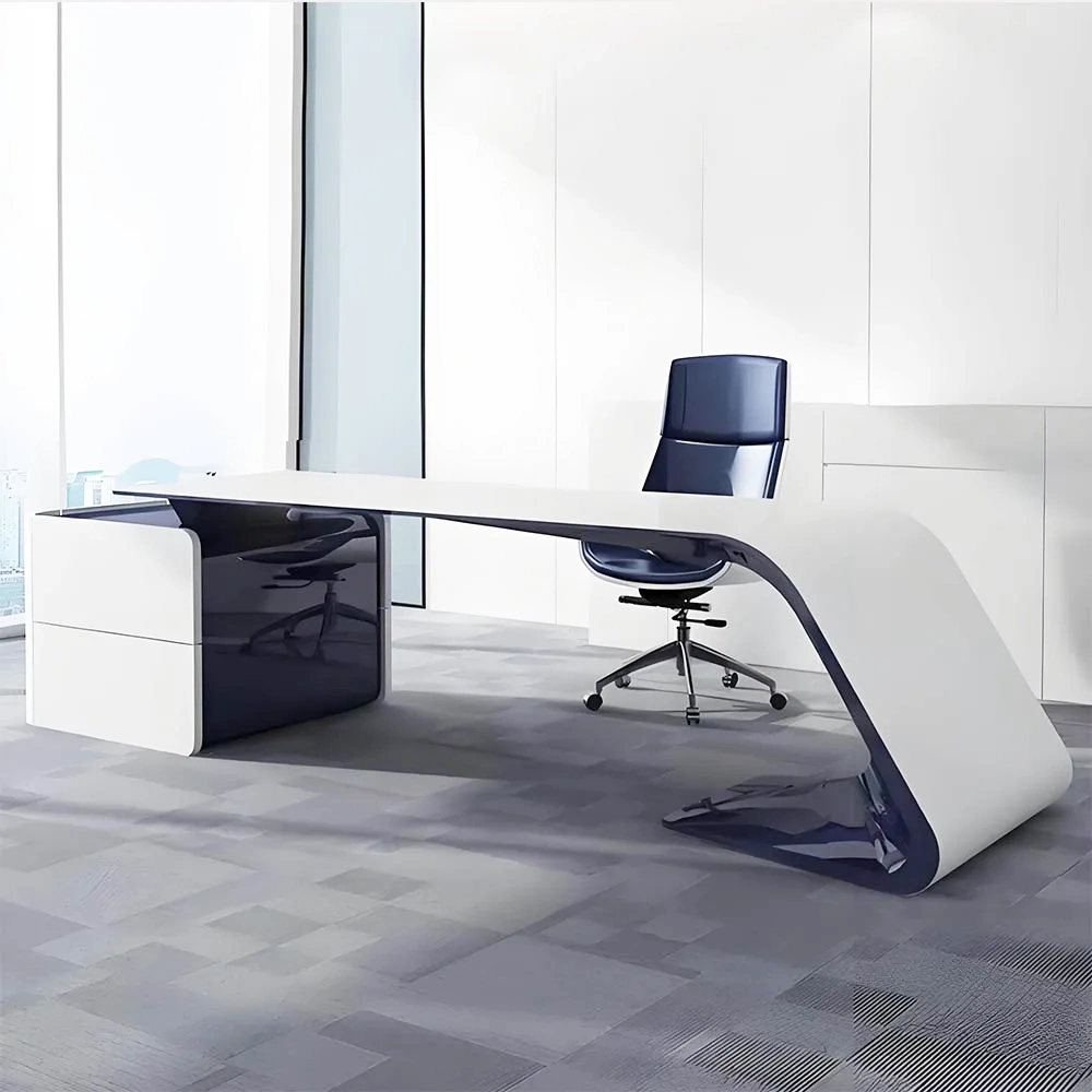 Modern White Manager Desk - Stylish Lacquered Office Modern White Manager Desk - Stylish Lacquered Office
