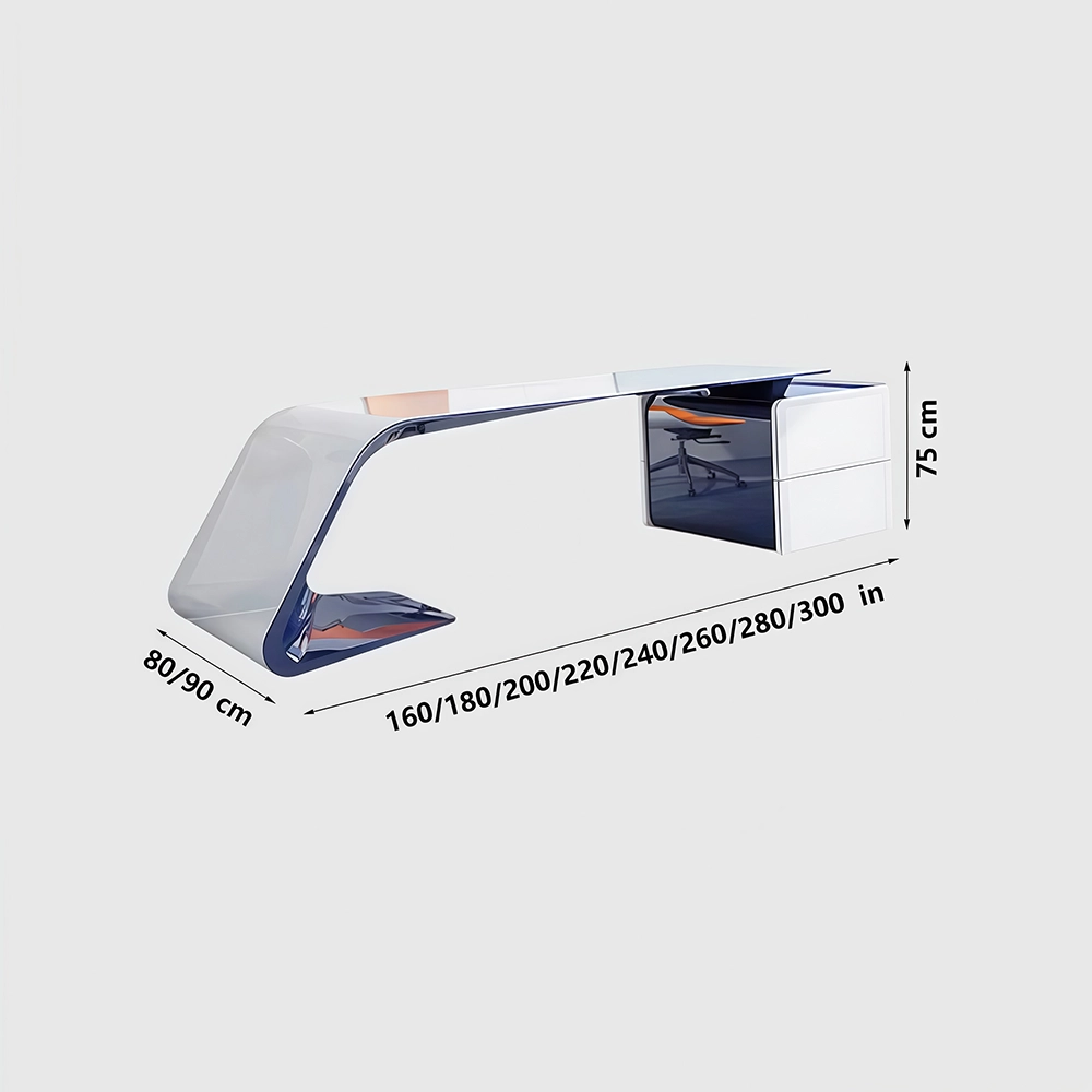 Modern White Manager Desk - Stylish Lacquered Office Modern White Manager Desk - Stylish Lacquered Office