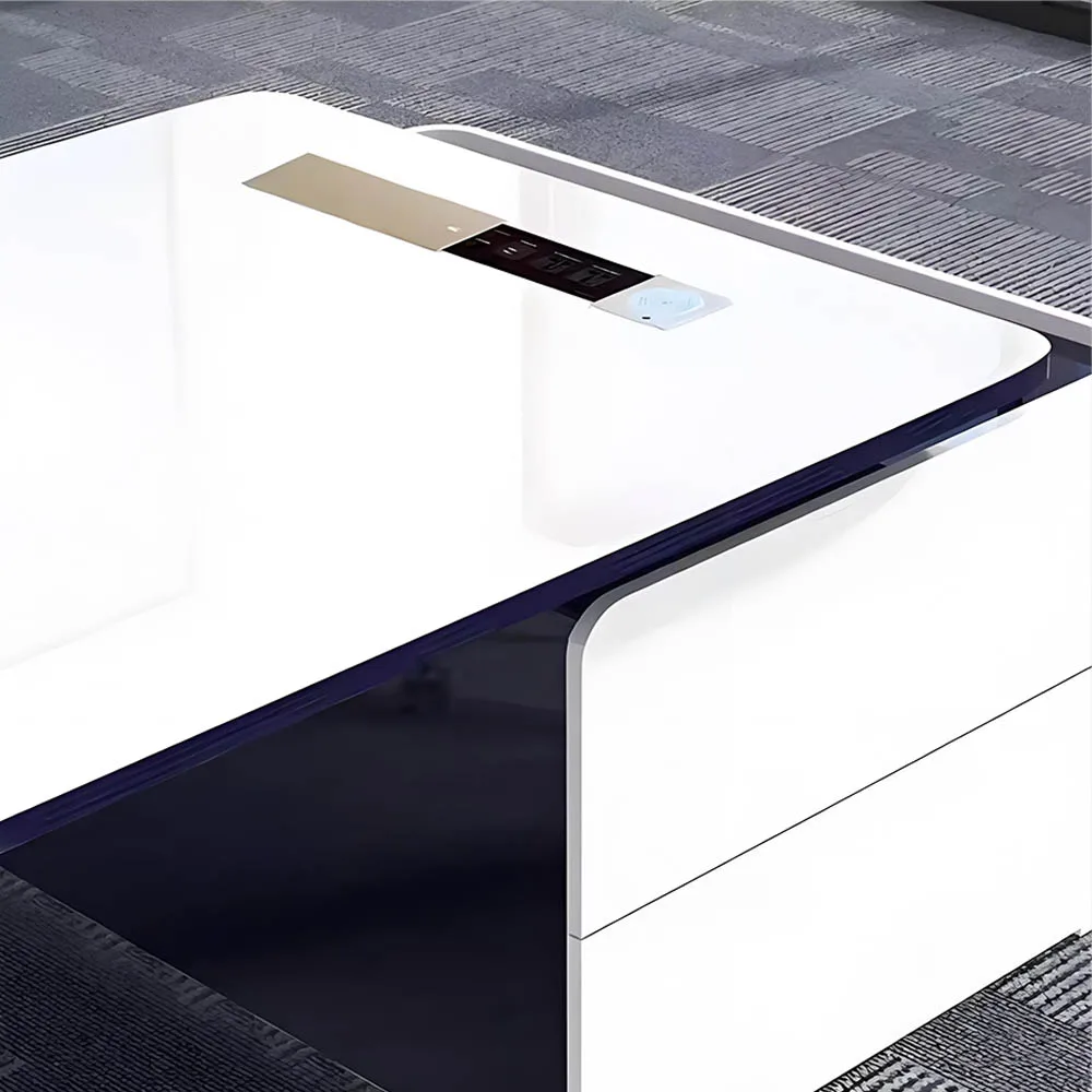 Modern White Manager Desk - Stylish Lacquered Office Modern White Manager Desk - Stylish Lacquered Office