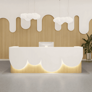 Modern Painted Reception Desk - L160 x W60 x H100 CM
