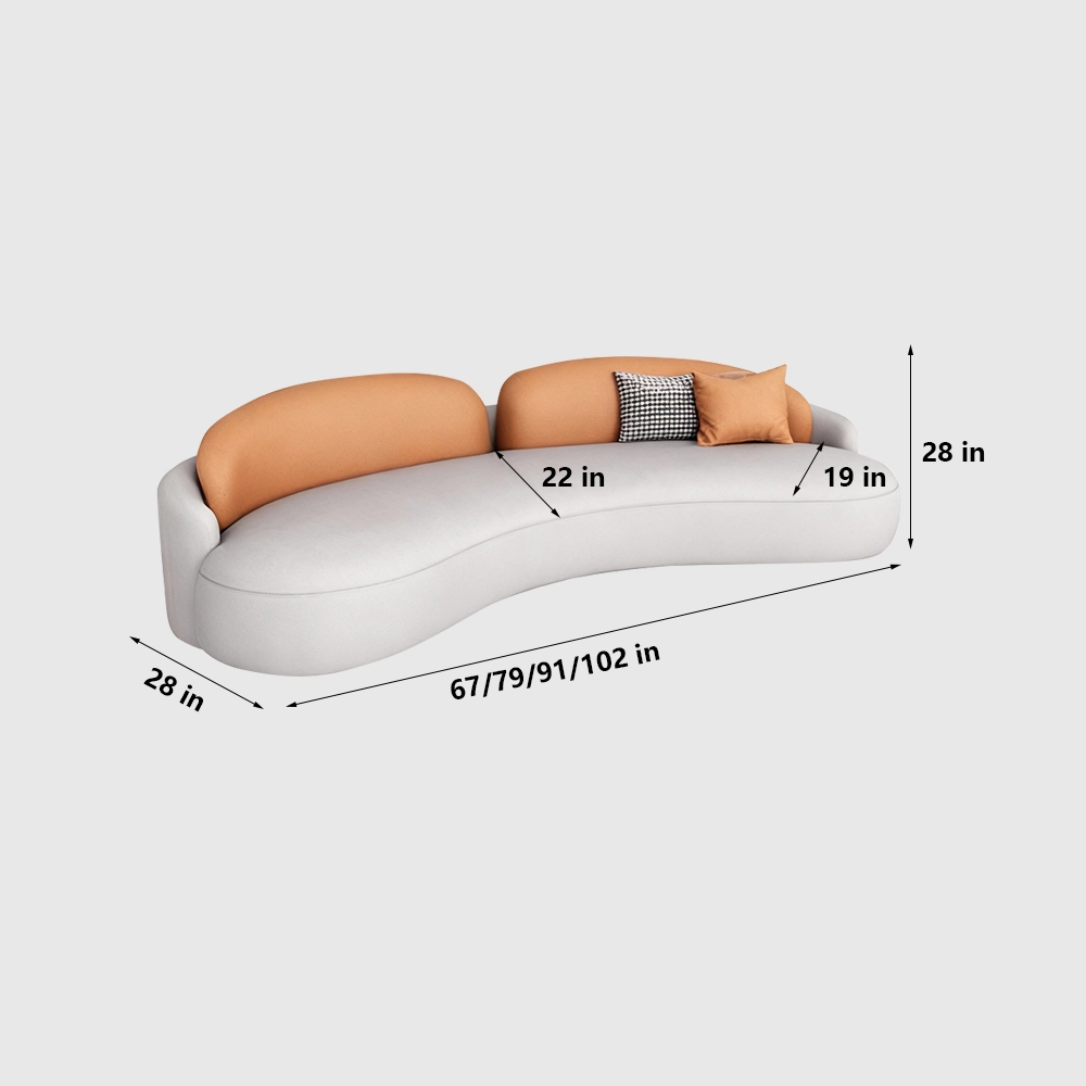 Nordic Patchwork Curved Two Seater Sofa Chair Nordic Patchwork Curved Two Seater Sofa Chair