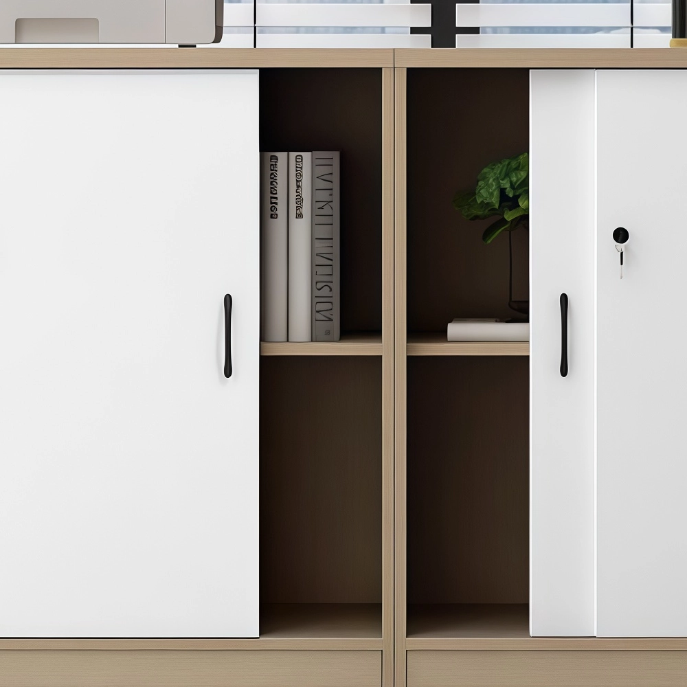Office Storage Cabinet - Wooden Sliding Doors Office Storage Cabinet - Wooden Sliding Doors