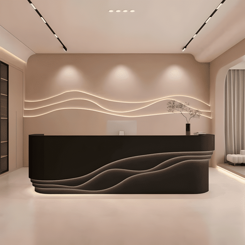 Reception Counter Cashier Desk - Classified Storage