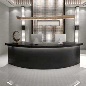 Reception Desk with Solid Wood Grain - Maoters - L260 X W70 X H100 CM