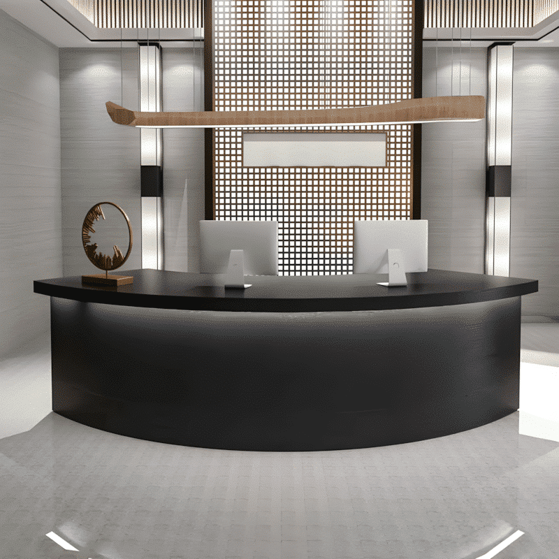 Reception-Desk-with-Solid-Wood-Grain-Maoters-2 Reception Desk with Solid Wood Grain - Maoters