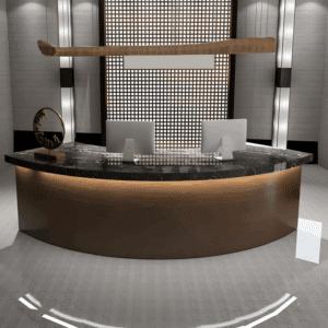 Reception Desk with Solid Wood Grain - Maoters - L320 X W70 X H100 CM