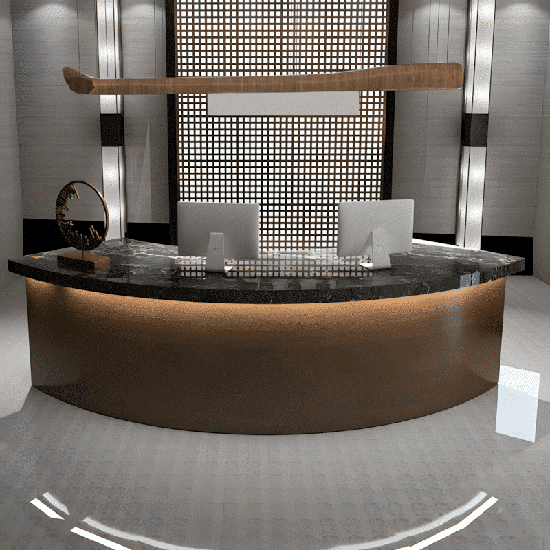 Reception-Desk-with-Solid-Wood-Grain-Maoters-3 Reception Desk with Solid Wood Grain - Maoters